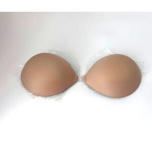 BOOMBA Magic Padded Sticky Bra Beige Size D Adhesive Strapless Backless Cleavage